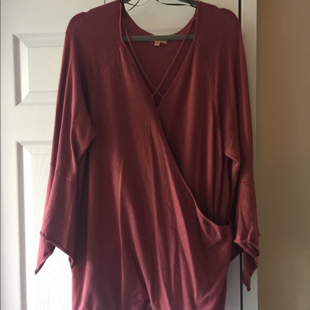 Faux wrap sweater